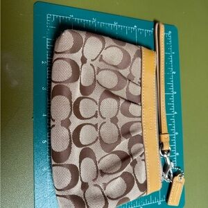 Coach Brown and Tan Wristlet